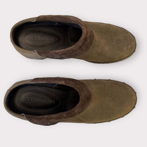 Merrell Luxe Wrap Suede Clogs 7.5 Womens Leather Studded Slip On Comfort Shoes - Picture 7 of 10